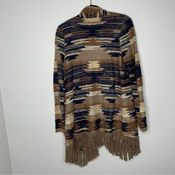 Lucky Brand boho Aztec fringe cardigan - Picture 6 of 8